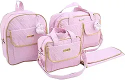 Kit Bolsa Maternidade com Mochila Menino/Menina (Rosa)