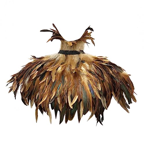 SEADEAR Gothic Feather Shrug Cape, Feather Collar Shawl Black Feather Cape Poncho for Women Halloween Capes Shawls Cosplay2