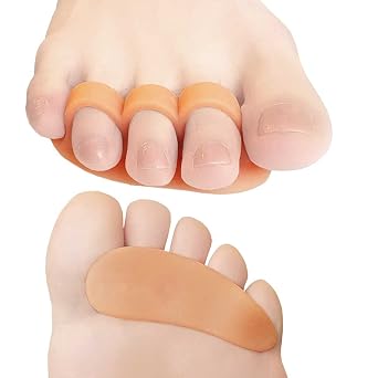 Chiroplax Hammer Toe Cushions Pads Temporary Straightener Corrector Overlapping Relief Separator Crest Splint, 4 Pack Size Small, Beige