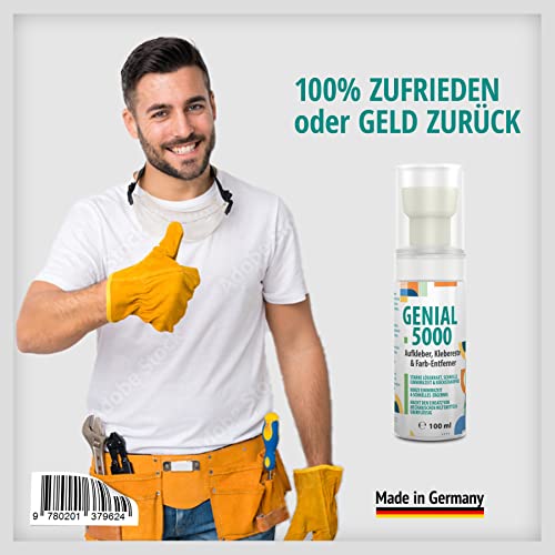 LABROTEC® Genial 5000 - Professioneller Klebstoff-Entferner 250ml mit leerer 100ml-Schaumflasche - Effektiver Etikettenlöser für hartnäckige Flecken und Kleber, ideal für Haushalt, Büro und Werkstatt