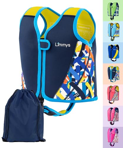 Gilet de Natation Limmys pour Enfants – Aide à la Flottaison Réglable à 8 Panneaux, Certifié CE, Design Primé, Confort en Néoprène Doux, Construction Robuste,...