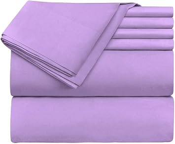 Top Split Head Cal-King Sheets for Adjustable Bed- 800 TC 100% Egyptian Cotton Sateen Weave Half Split Sleep Number Bed Sheets Levender, Split Down 39Inch from The Top, Fits Upto 16"Deep Pocket