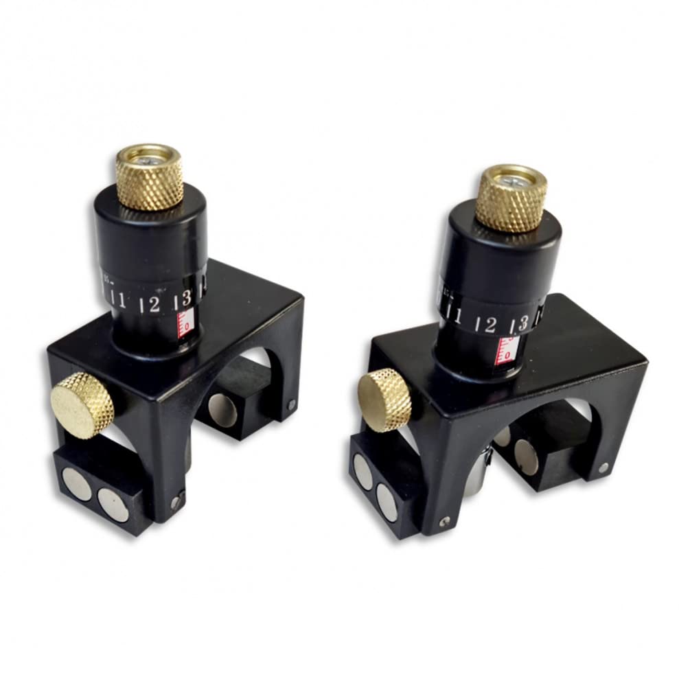 DIAMWOOD - Jeu De 2 Régleurs De Fers Magnétiques Pour Raboteuse Et Dégauchisseuse - Compatibles Arbres Ø 65 À 130 Mm - Coffret De Rangement En Bois Inclus