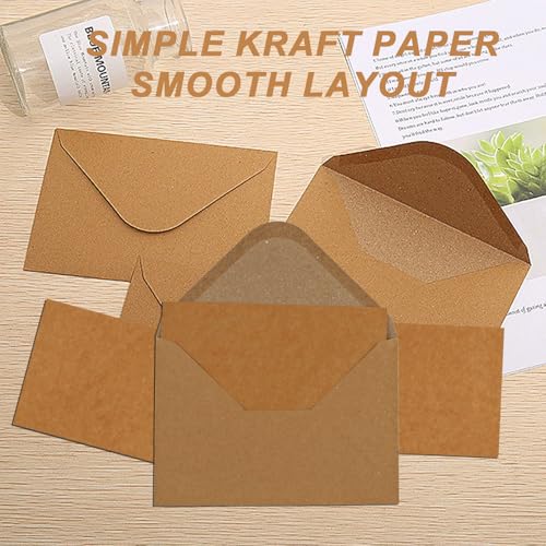 50 Sets Kraftpapier Umschläge mit Blanko Karten zum Selbstgestalten, C6 Vintage Braun Briefumschläge mit Karten für Hochzeit Geschenkkarten Grußkarten(50 Umschlag Kraftpapier, 50 Karten)