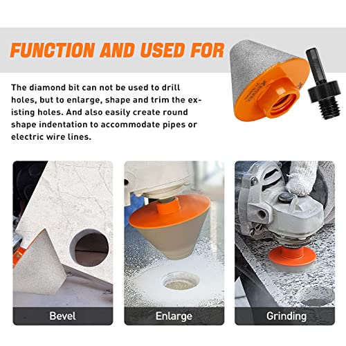 Xdovet Diamond Beveling Chamfer Bits 3-1/4" 82Mm Diamond Countersink Drill Bits For Enlarging Trimming Shaping Existing Holes Of Granite Marble Porcelain Tiles Size Of 27Mm To 82Mm With 5/8"-11 Thread #TOP3