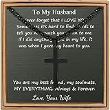 JoycuFF Christian Necklaces for Men Husband Cross Chains for Him Wife to Husband Gifts for Birthday