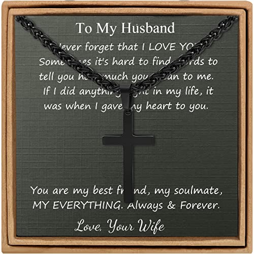 Joycuff Christian Necklaces For Men Husband Cross Chains For Him Wife To Husband Gifts For Birthday Christmas Valentines Day Anniversary Religious Jewelry For Men #TOP24