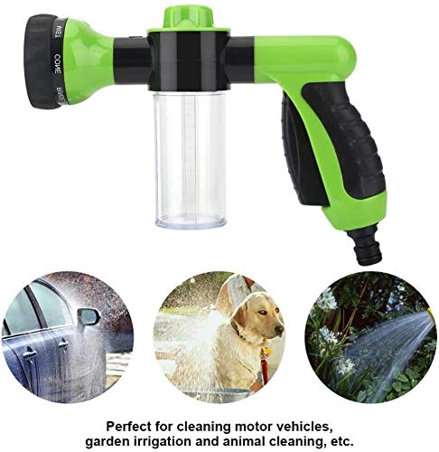 Searea Garden Hose Nozzle Adjustable Hose Spray Nozzle High Pressure 8 Watering Pattern With 3.5Oz Soap Sprayer Power Garden Water Hose Foam Nozzle Sprayer For Car Washing Pet Shower(Green) #TOP5