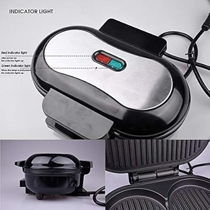 Elektrogrill Multifunktion, Doppel-Elektrischer Frühstücks-Sandwichmaker, Kontaktgrill mini, Antihaftbeschichtung – Bild 4