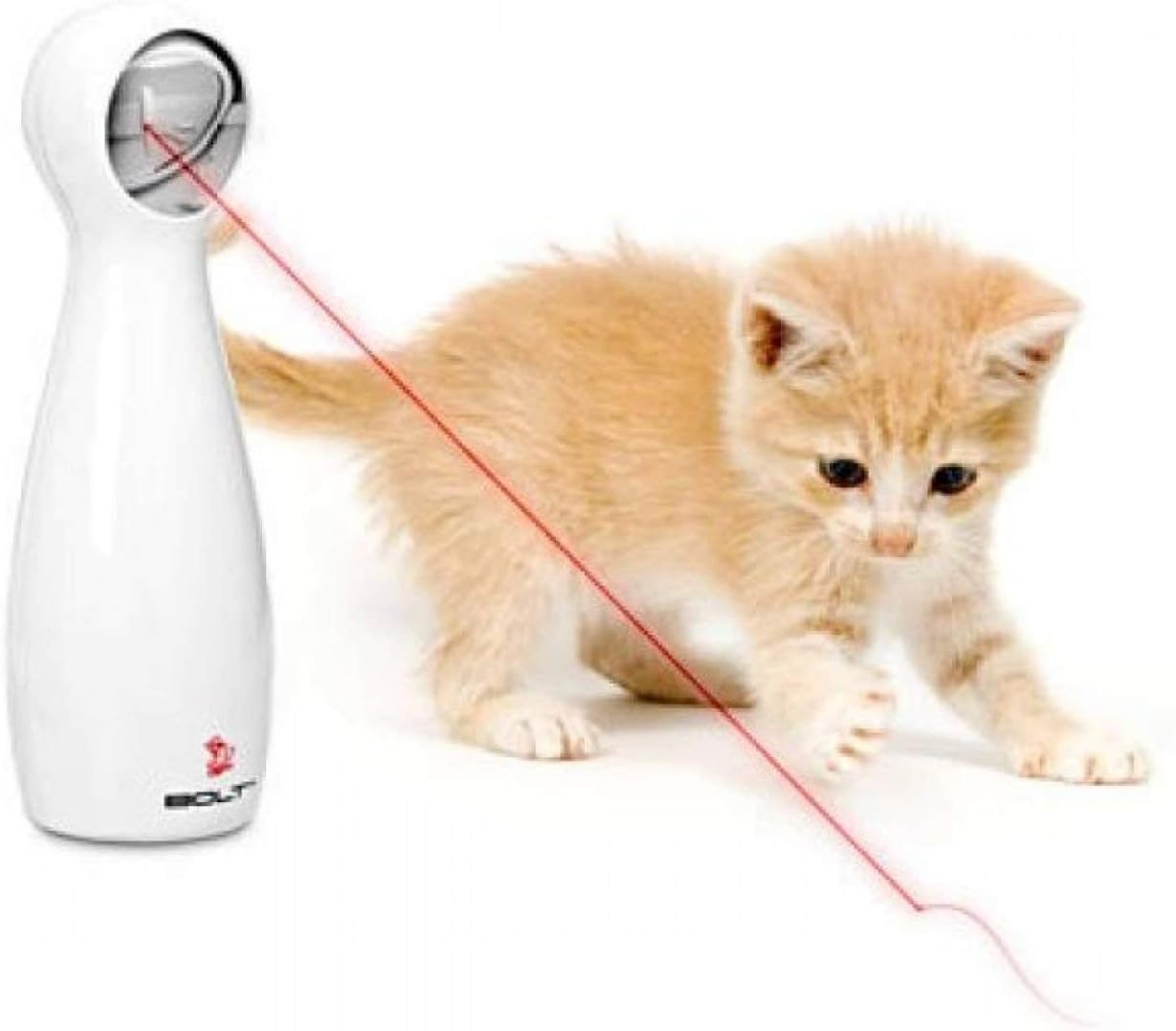 PetSafe Bolt Automatic Laser Light Cat Toy - Interactive Laser Toy - Encourages Exercise - Hands Free or Manual Play - Adjustable Mirror - Battery Operated - Safe for Cats