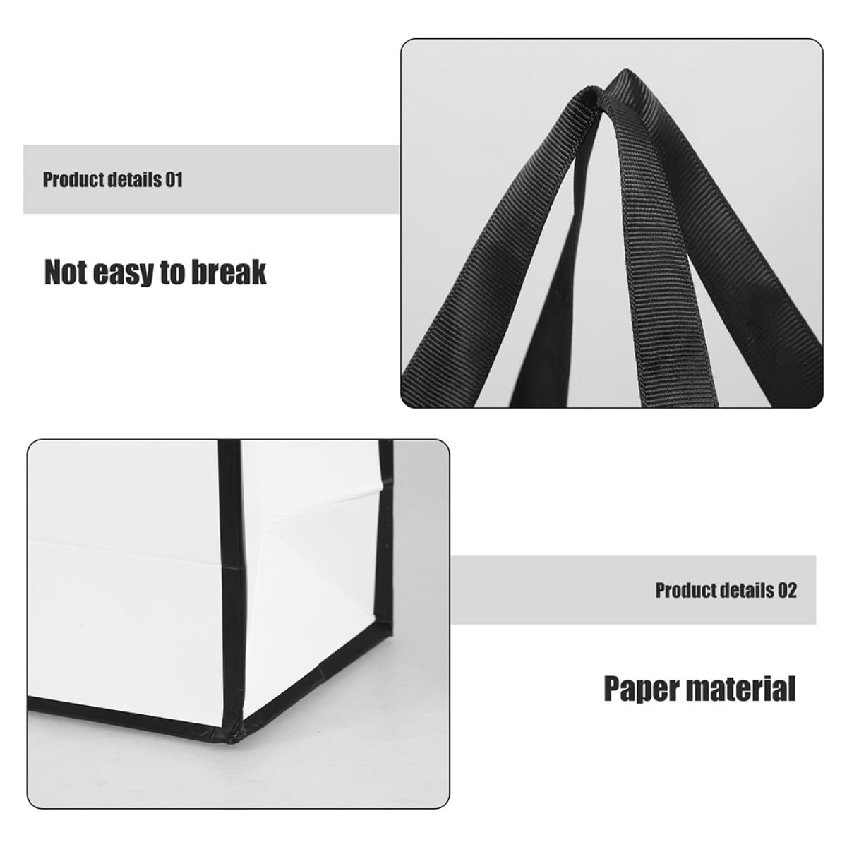 VOSAREA 20 Paquet D'emballage Présent en Papier Blanc Poignées, Pratiques et Légers, Capacité Raisonnable pour Fêtes et Anniversaires, Lot de 20 Pièces