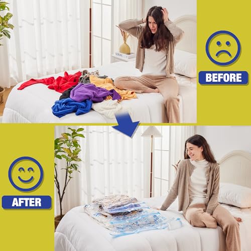 Image of Travel Vacuum Bags with Electric Pump for Luggage and Suitcase, Vacuum Seal Compression Packing Bags for Clothes Clothing, Combo 18 Pack
