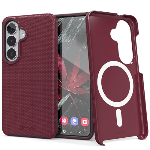 Image of Crave for Samsung Galaxy S26 Case, Compatible with MagSafe Shockproof Protection Dual Layer Case for Samsung Galaxy S26 (6.3 inch) - Berry