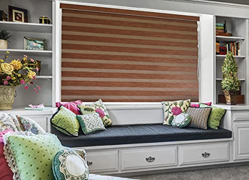 Image of ZEBRA BLINDS Polyester Curtain for Windows Or Outdoor Decor, Wood, W102 X H200 CM