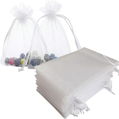 Vista 66 de 100 Pcs Gift Organza Bags 5x7 Inch Gold Drawstrings Sheer Fabric Pouch for Jewelry Baby Shower Christmas Party Favors Wedding Kids Men Teenage