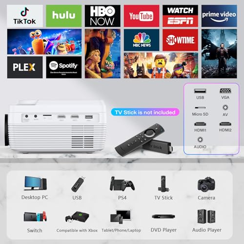Dxyiitoo Full HD WiFi Bluetooth Projector Built in DVD Player の商品画像 5