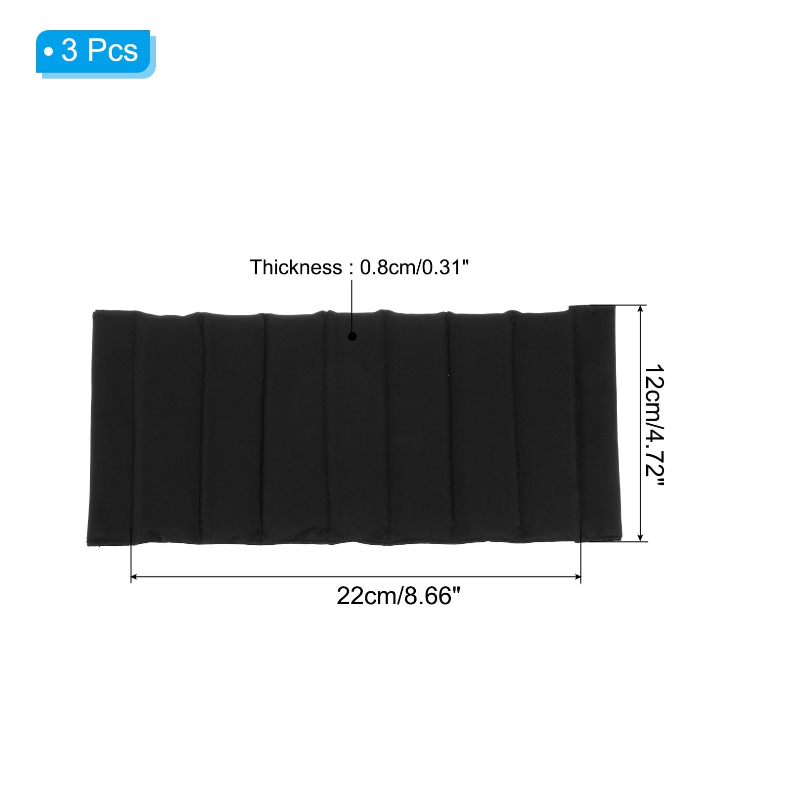 PATIKIL Separador de Bolsa de Cámara, 3Pcs 22cmx12cmx0.8cm Almohadilla Separadora de Bolsa de Cámara A Prueba de Golpes Protector de Lentes para Cámara Organizadora Universales, Negro