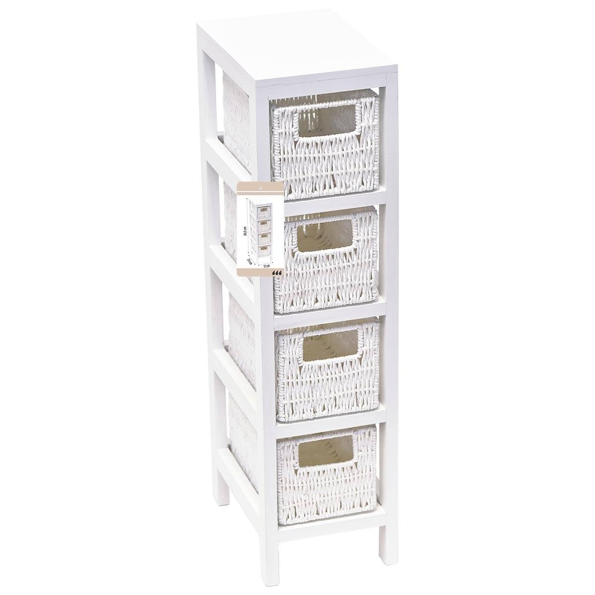 Mueble 4 cestas Color Blanco