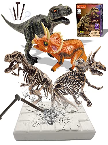 Dinosaur Fossil Dig Kit, Dino Excavation Kits for Kids...