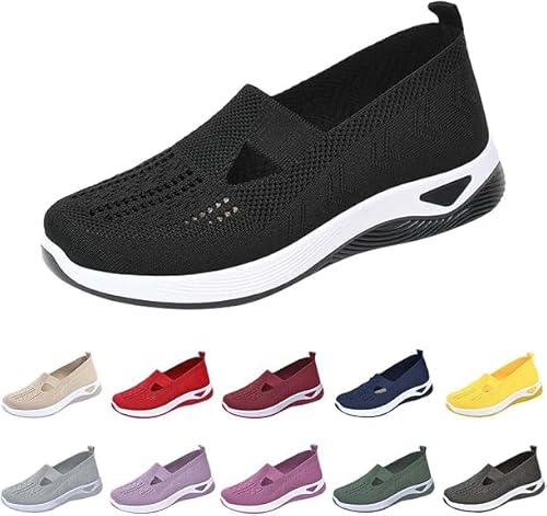 Chaussure orthopédique Femme sans Lacets Basket Legere Confortable Pantoufles Pieds Larges Confort Semelle d'été Souples Chic de Marche Mode et Sport pour Running
