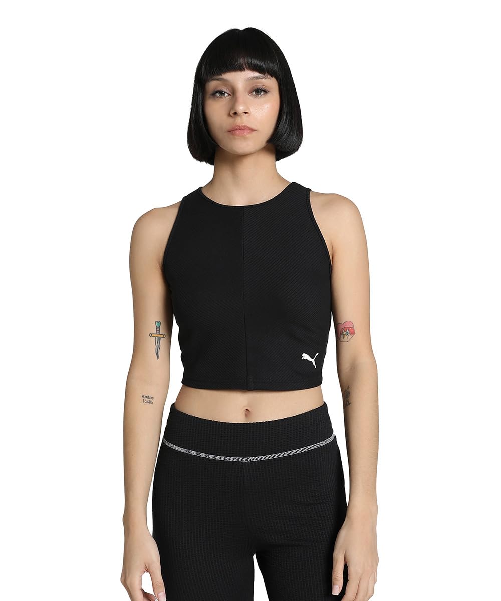 Puma , Women, WARDROBE ESS Ribbed Crop Top, Black, S (62976501)-picture-44