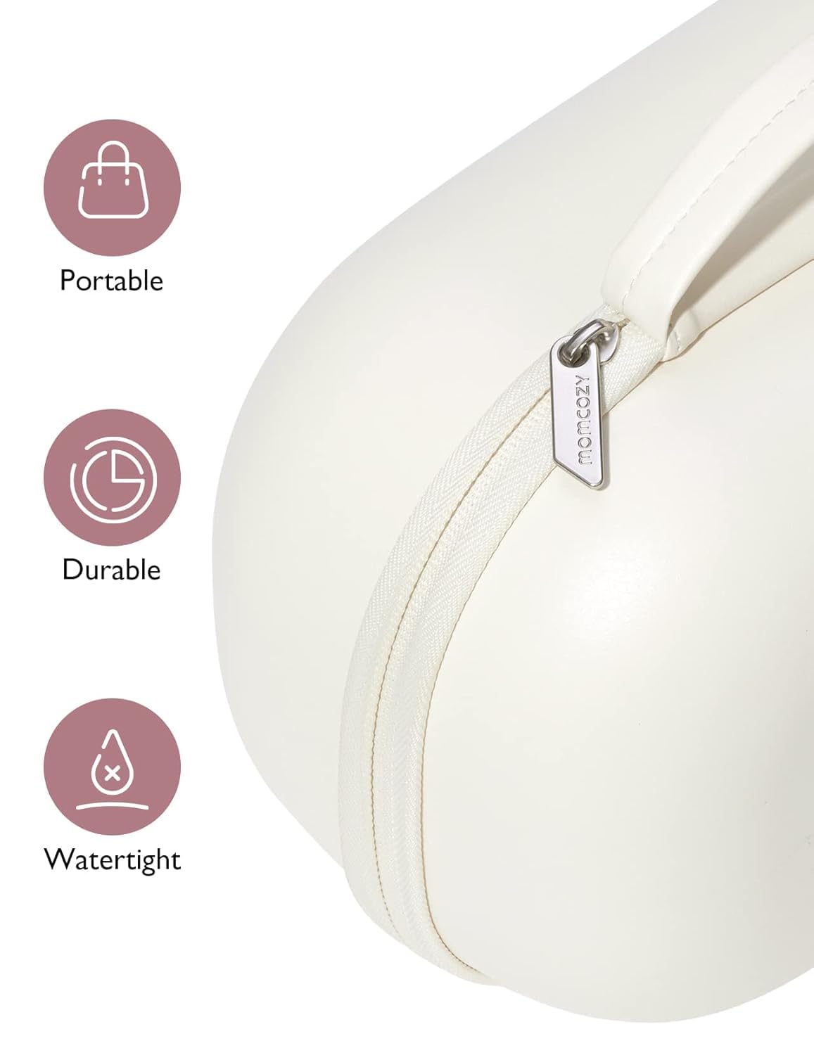 Momcozy Wearable Breast Pump Bag for M5 Smart Breast Pump, Hard Shell Waterproof Storage Case, White, Hold 2 Pumps - Image 4
