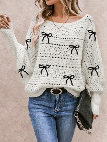 Image of Cakulo Womens Off Shoulder Oversized Pullover Knit Sweater