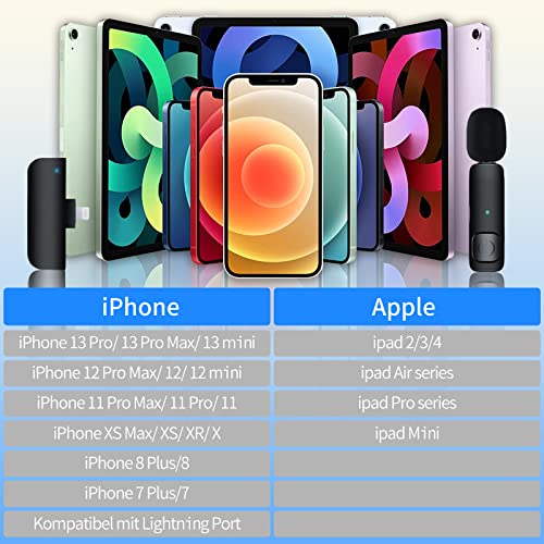 Lavalier Mikrofon Kompatibel mit iPhone iPad, Mini Kabelloses Ansteckmikrofon mit Ladetasche, 2.4 GHz Plug-Play Wireless… - Image 7