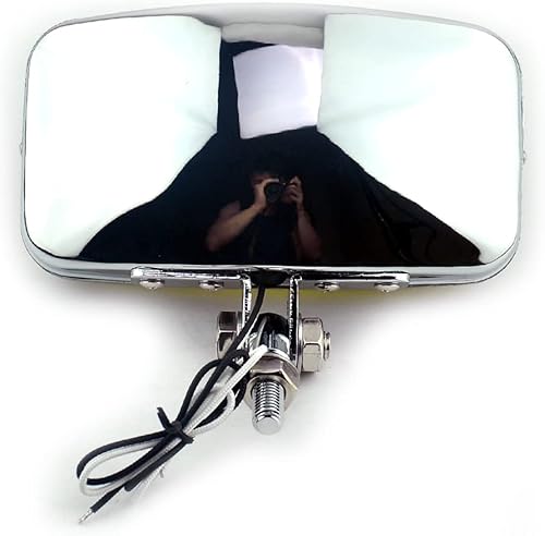 Miniatura 5 de Motocicleta 6.5 "x 3.5" Vintage Retro Square Visor Faro delantero ámbar Beam H3 bombilla para Harley Cafe Racer Chopper Bobber personalizado