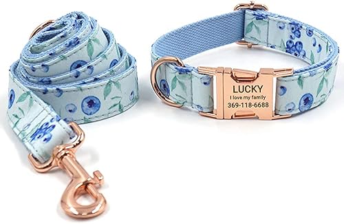 Miniatura 14 de PETDURO Collar de perro personalizado con nombre y teléfono grabado en hebilla de metal – Personalizado para perros medianos y grandes – Impresiones