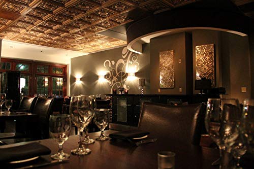 From Plain To Beautiful In Hours Vc02Ag-24X24-25 Rhine Valley Pvc 2' X 2'Glue-Up Or Lay-In Ceiling Tile (Case / 100 Sq.ft), Antique Gold, 25 #TOP1