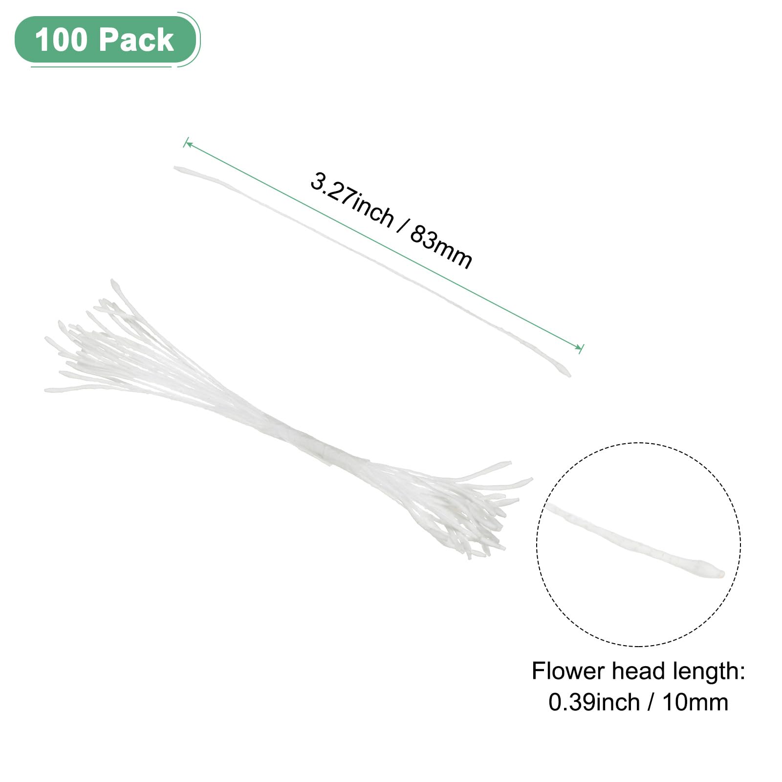 M METERXITY 100-Pack Artificial Flower Stamen Kit, Mini Double Heads Flower Stamens Pistil - Image 3