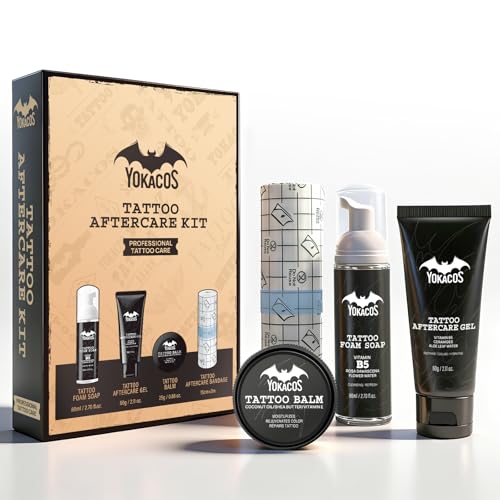 Tattoo Aftercare Kit 4-Piece Set - Tattoo Balm, Soothing Gel, Cleansing Foam &Amp; Tattoo Wrap, All Stages Care With Natural Ingredients, Recommended By Tattoo Artists For New Old Ink