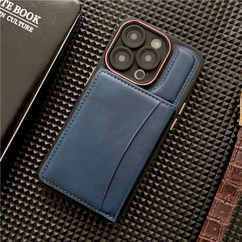 Housse iPhone 13 Pro bleu en cuir pour un style élégant et dynamique