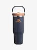 Stanley IceFlow Flip Straw Tumbler Thermos Cup with Straw, Navy Blue (Twilight), 0.60 Liters