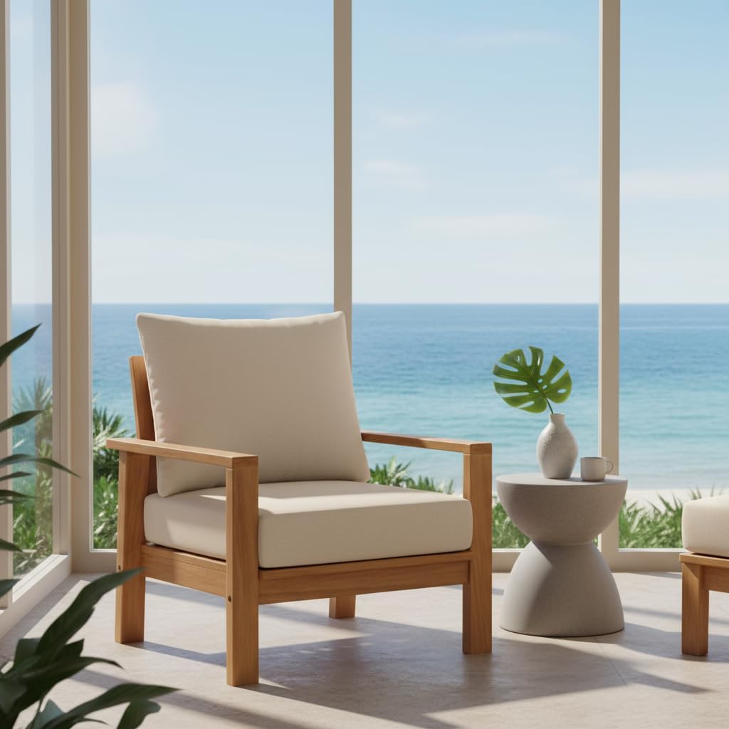 RSH DECOR Sunbrella Deep Seating Cushion with Pillow Back | 22” x 25” x 5" Seat | Water & Fade-Resistant | Outdoor Chair Cushion Set for Patio Furniture | Made in USA (Cast Charcoal Grey)