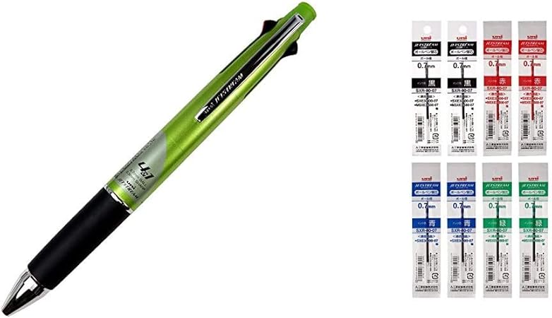 Amazon セット買い 三菱鉛筆 多機能ペン ジェットストリーム 4 1 0 7 グリーン Msxe510007 6 ボールペン替芯 ジェットストリーム 多色多機能 0 7 4色 2本入 Sxr8007 詰め替えインク 文房具 オフィス用品