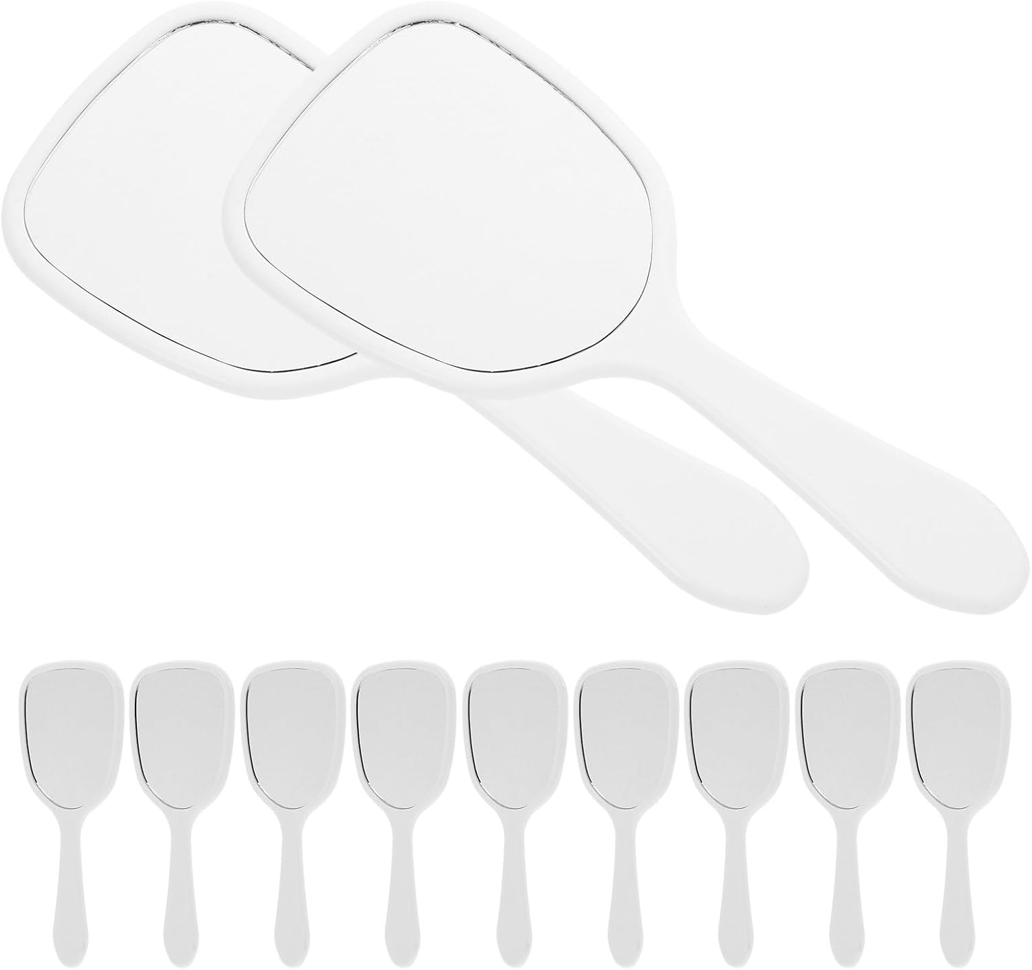 STOBAZA 16pcs Handheld Portable Makeup Mirror Small Vanity Mirror for Women Travel Cosmetic White Compact