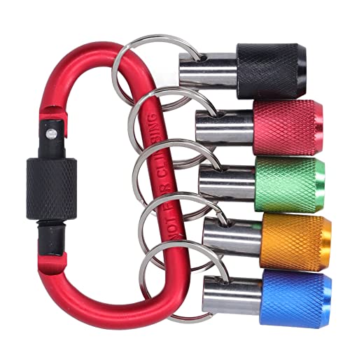 Bithalter Schlüsselanhänger Bohrerhalter Schnellspanner-Schraubendreher-Bit-Verlängerungsstange Schlüsselanhänger für 1/4-Zoll-Sechskantschaft-Bit (Roter Karabiner)