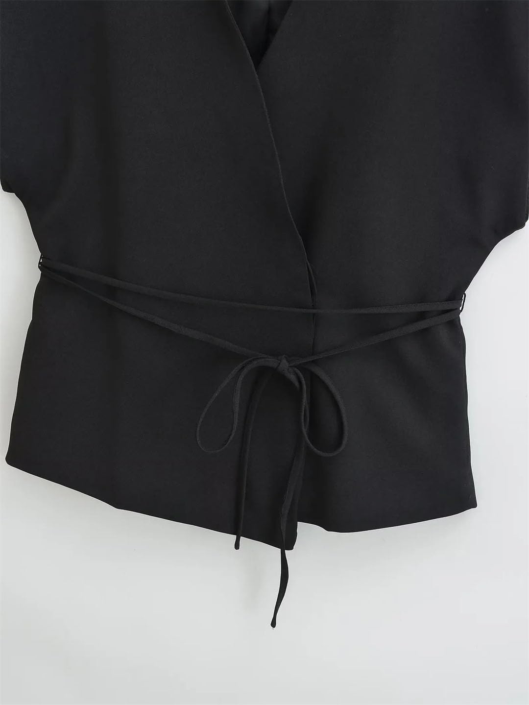Damen-Tanktop mit Schnürung, V-Ausschnitt, Taschen mit hoher Taille, Streetwear, weites Bein, lange Hose
