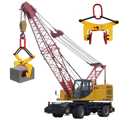 Yellow Lifting Clamps Adjustable Opening Width, Stone Lifting Clamps with Non-slip Chuck, Plate Vertical Clamp for Moving A Variety Of Stone Slabs(Opening Width 2.4-7.1 inch)