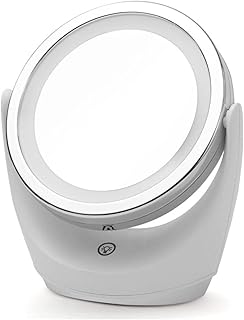 Espejo de maquillaje de doble cara con luz bl...