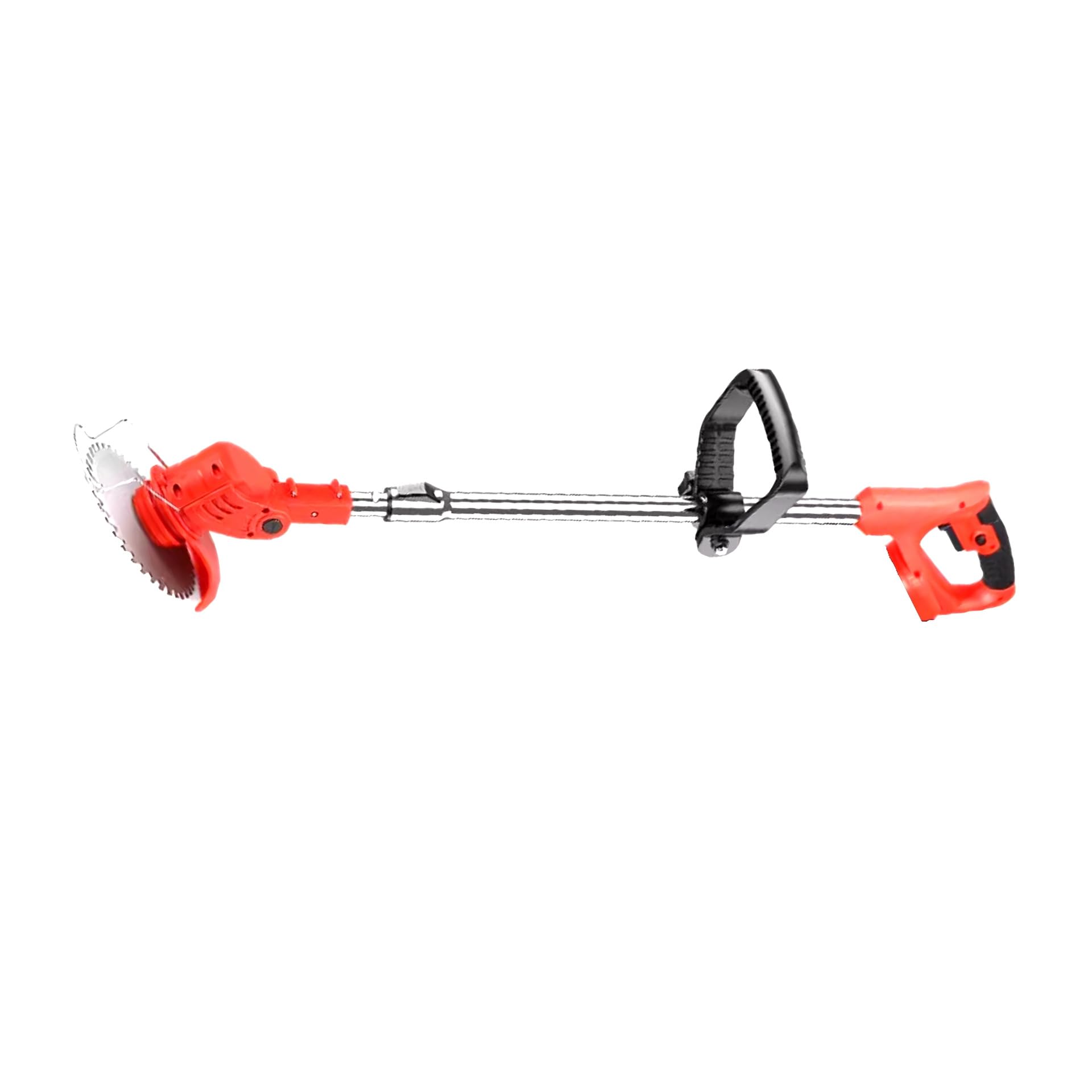 Débroussailleuse Électrique sans Fil, Légère et Pliable, 2 Batteries 2000mAh 21V, 4 Types de Lames, pour Pelouse et Jardin (Rouge)