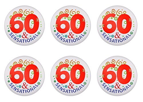 Beistle 6-Pack 60 and Sensational Satin Button, 2-Inch