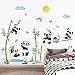 decalmile Pegatinas de Pared Panda Bambú Vinilos Decorativos Animales Osos Infantiles Adhesivos Pared Habitación Niños Bebés Guardería