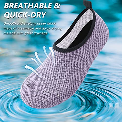 Womens Water Shoes Quick-Dry Aqua Socks Barefoot Slip-on Beach Swim Surf Yoga Water Sports Shoes Purple-36/37 — view 2
