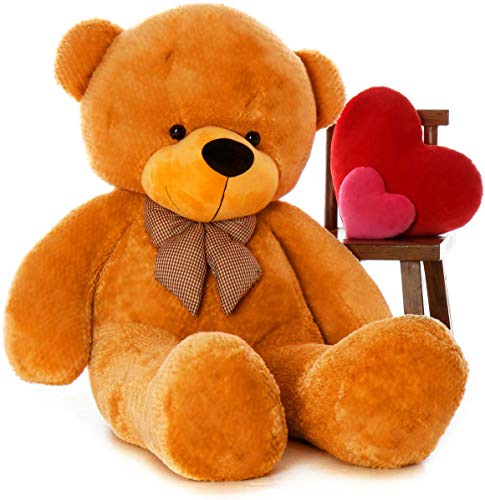 Image of Giant Teddy Bear 4 Feet - Soft Plush Stuffed Toy for Kids & Girlfriend, Soft Toy for Kids - Birthday Gift for Girls, Plush Toy Big Cuddly Hugging Bear, Gifts for Valentine's Day (Brown)