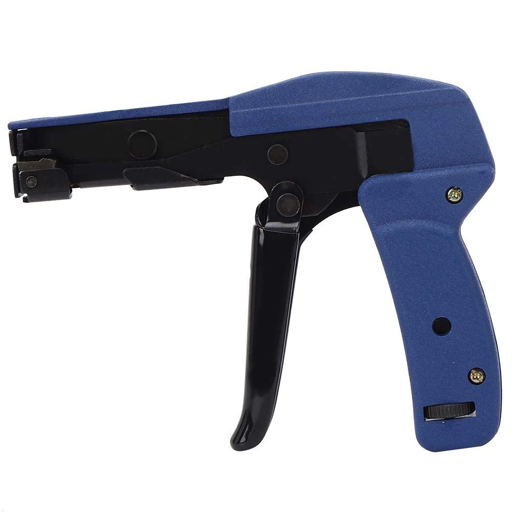 Vikye Cable Tie Gun, Blue Chrome Vanadium Alloy Steel Nylon Tie Fastening Tensioning Tool, Nylon Tie Cutting Tool