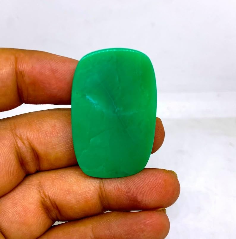 Cabochon chrysoprase naturelle rectangle 40x25mm idéal pour bague et pendentif