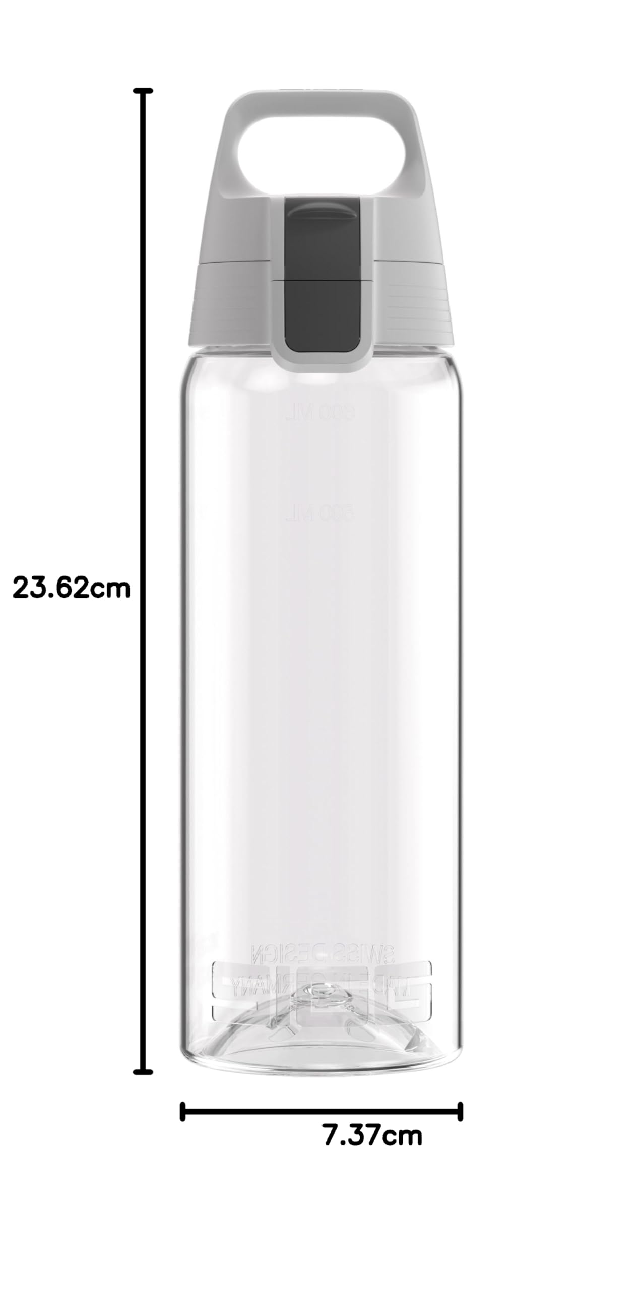 SIGG - Butelka na napoje Tritan – Total Color ONE przezroczysta – nadaje się do napojów gazowanych – nadaje się do mycia w zmywarce – szczelna – lekka, nie zawiera BPA, przezroczysta, 0,6 l